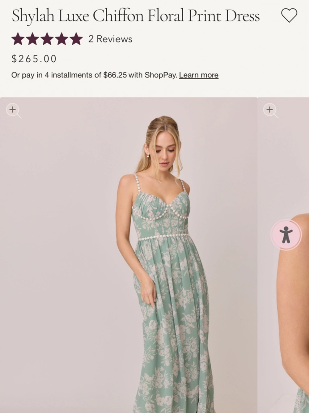 Revelry Light Sage Green Floral Maxi Dress